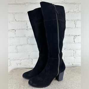 Cole Haan Grand Os Tall Black Suede Heeled Boots Women’s Size 8